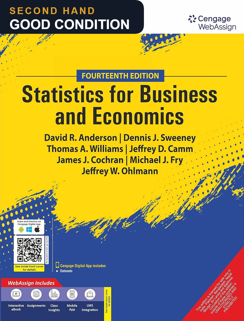 Statistics for Business and Economics 14th Edition — second hand, good condition