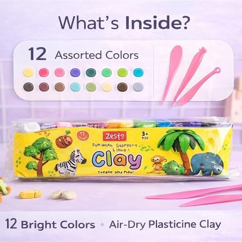 Zesto air dry clay with sculpting tools